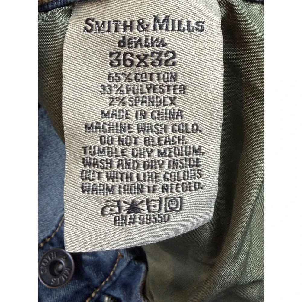 Smith And Mills Jeans Mens 36x32 Blue Stretch Denim‎ Western Cowboy Tapered